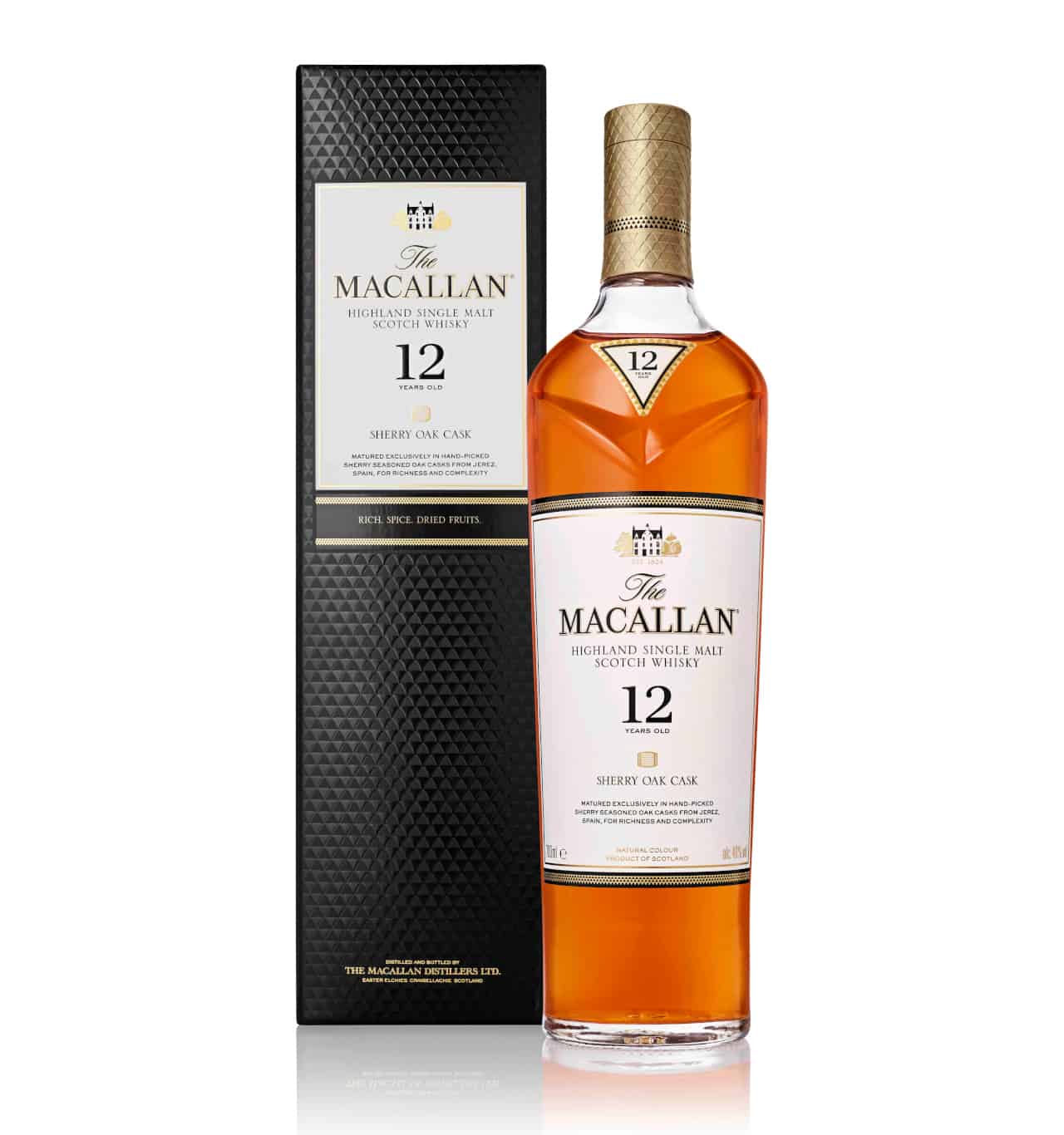 Bottle and packaging shot of new Macallan scotch whisky