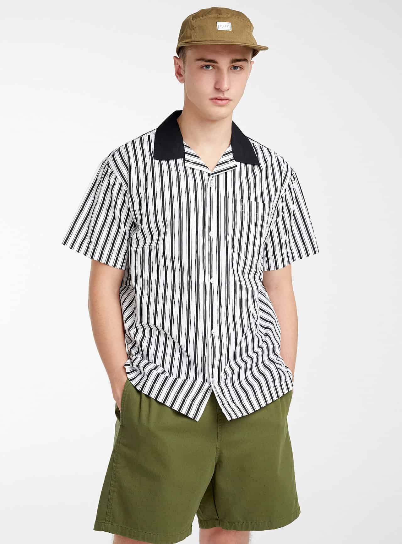 Male model men's striped shirts