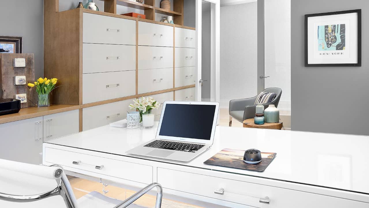 Image of home office white desk