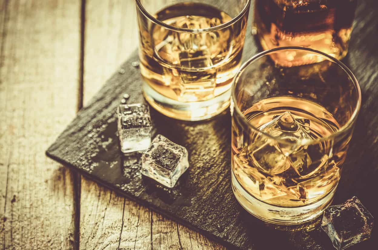 Lifestyle image of scotch on the rocks