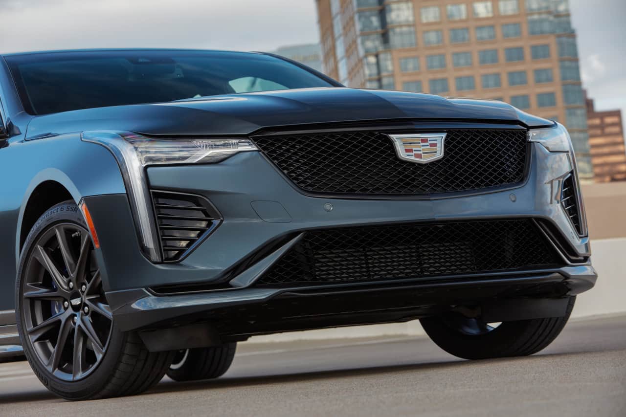 In tight front grille image of the 2020 Cadillac CT4
