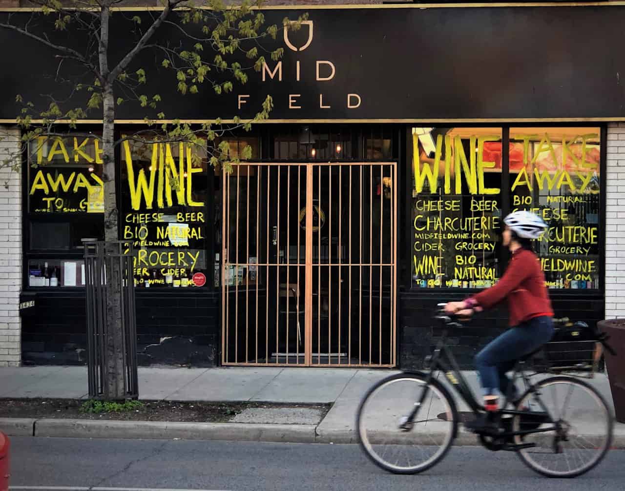 Exterior image of Midfield Wine Bar in Toronto