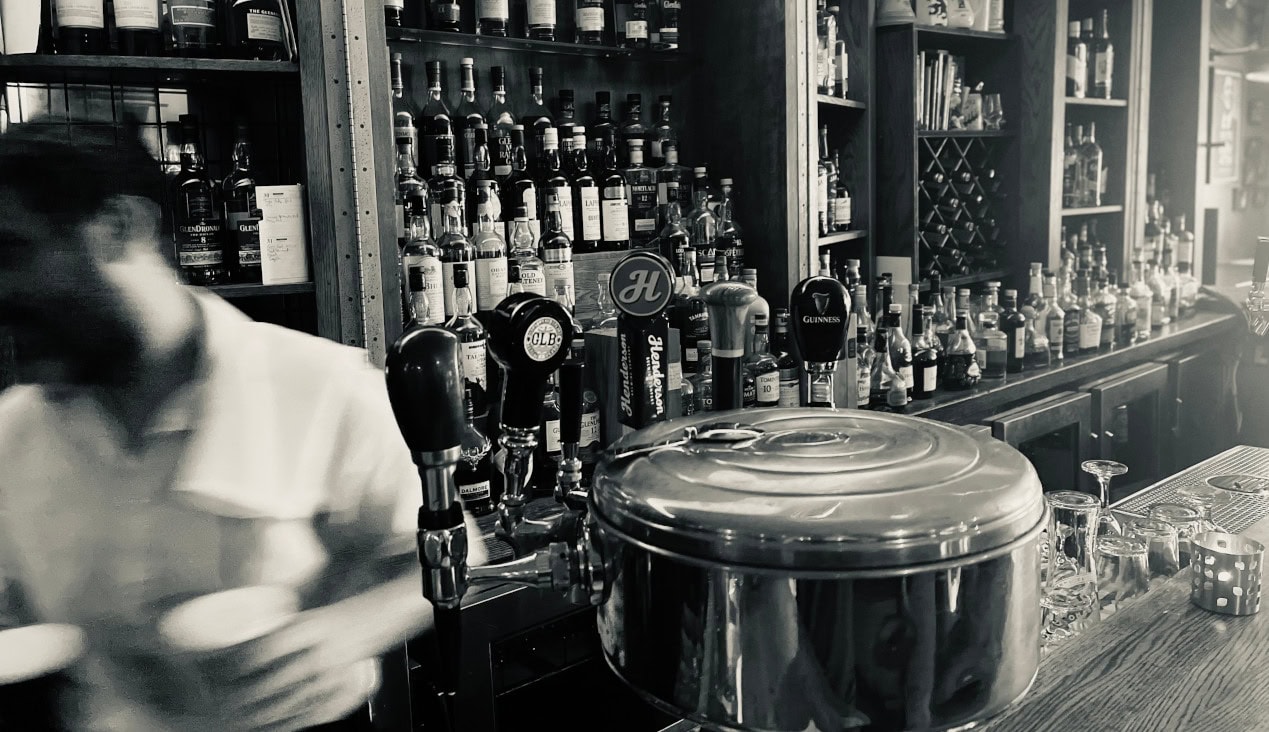 Allens whiskey bar, Toronto, bartender, whiskey cabinet
