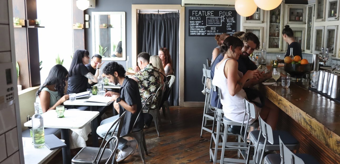 Cocktail Bar Serves Whiskey Drinks On Dundas Street In Toronto.