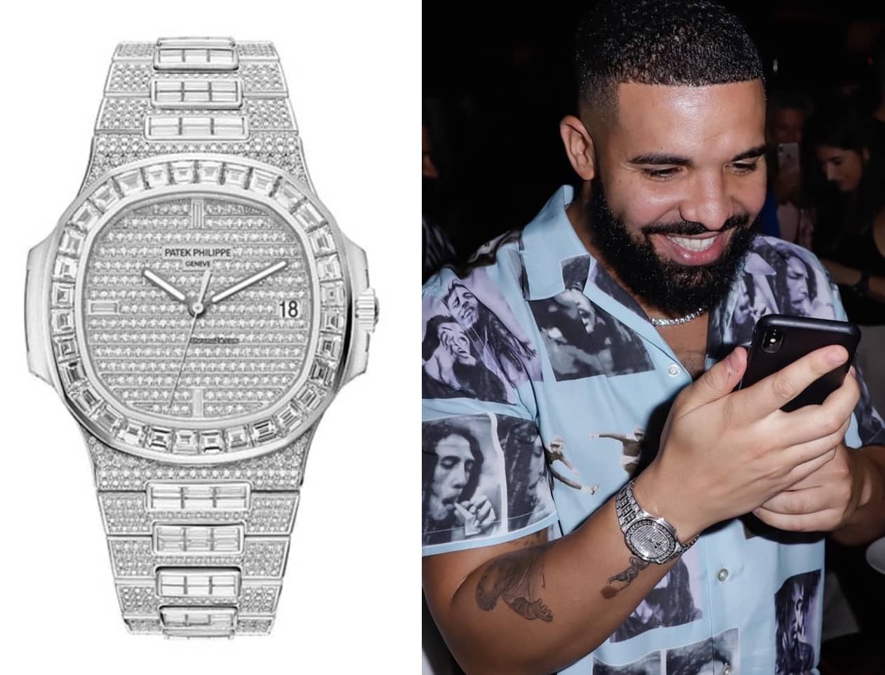 Drake Patek Philippe Nautilus Diamond Encrusted Regarding Luxury Watches