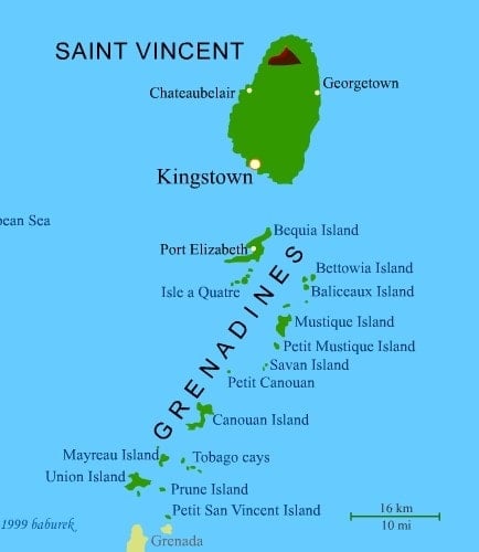 Saint Vincent And The Grenadines Map Baburek.co