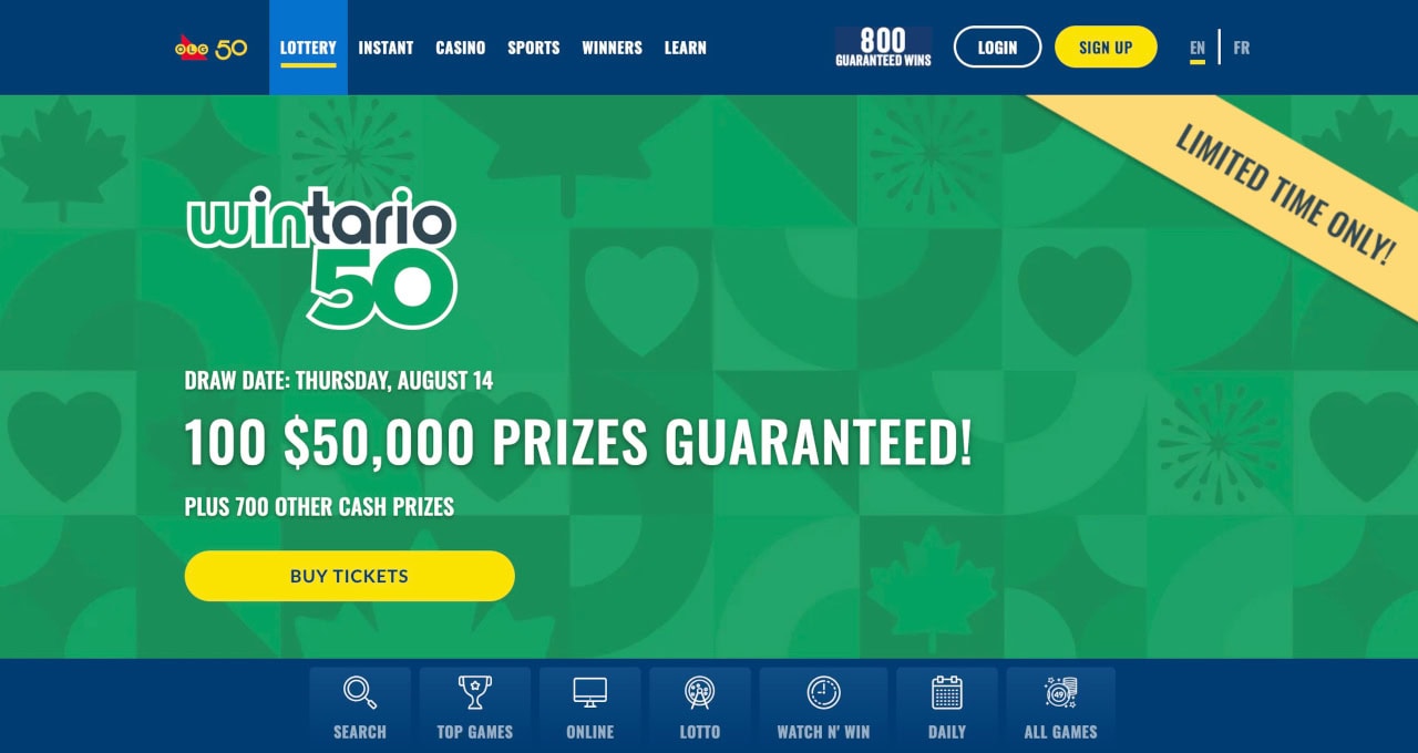 Screenshot Olg, Online Lottery