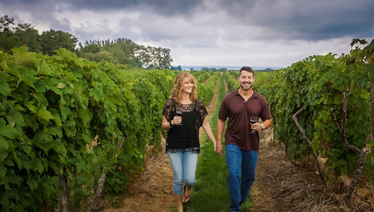 Walking Through Vineyards Lake Erie Wine Country