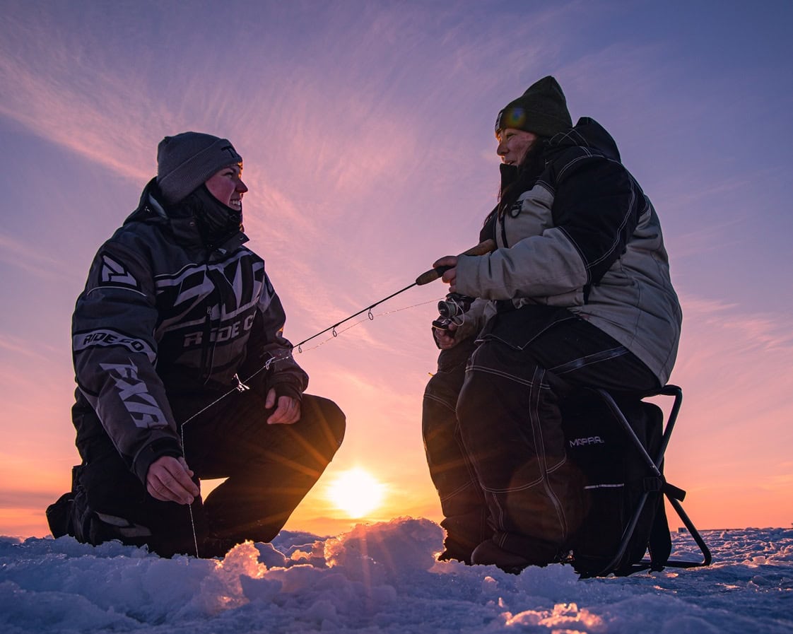 Ice Fishing North Bay Sunset