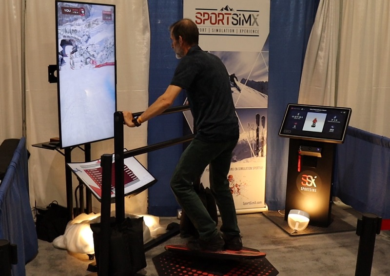 Inside The 2025 Toronto Ski And Snowboard Show 1 Sportsimx Gamifies The Exercise Of Skiing A Slalom Course.