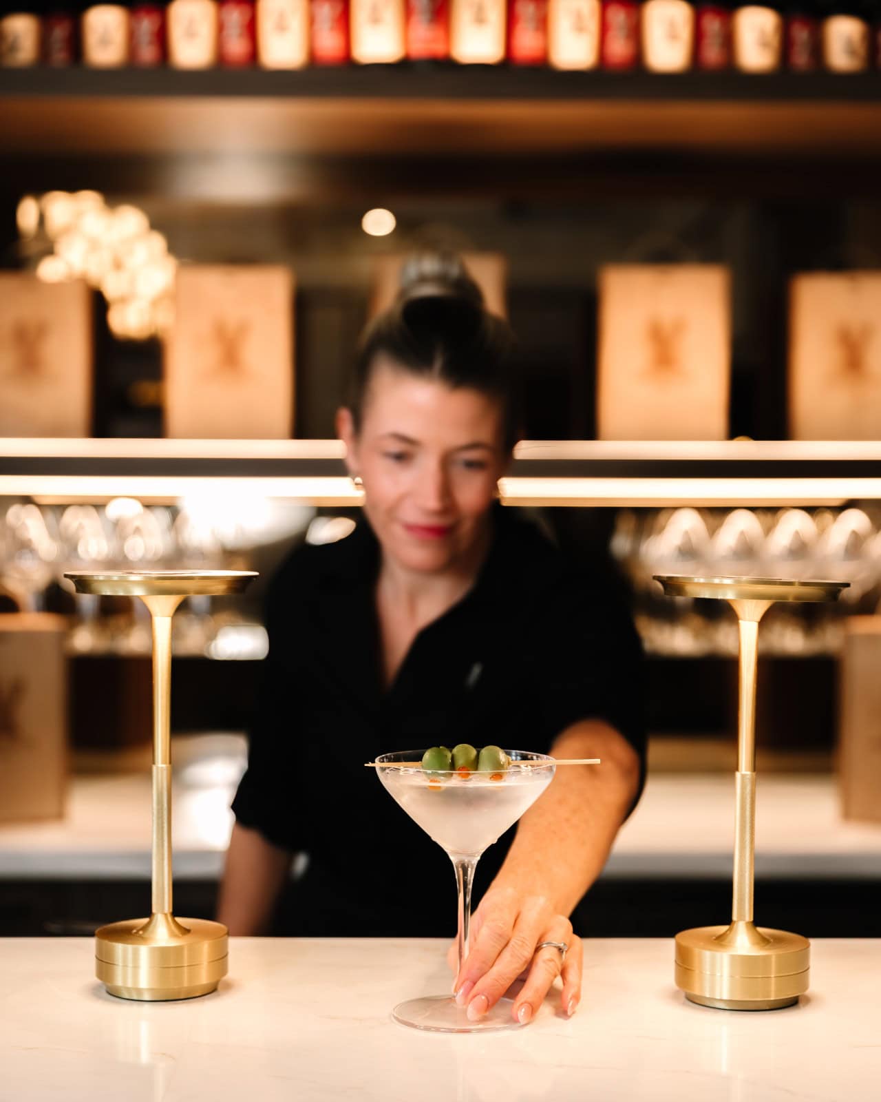 Niagara Restaurants, Stone Eagle Winery, Bartender Serving Glass Of Wine
