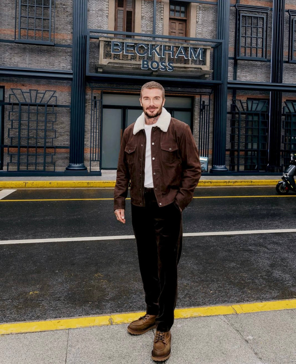 David Beckham In Boss X Beckham Shearling Jacket_Men’s Winter Coats_Regarding Luxury